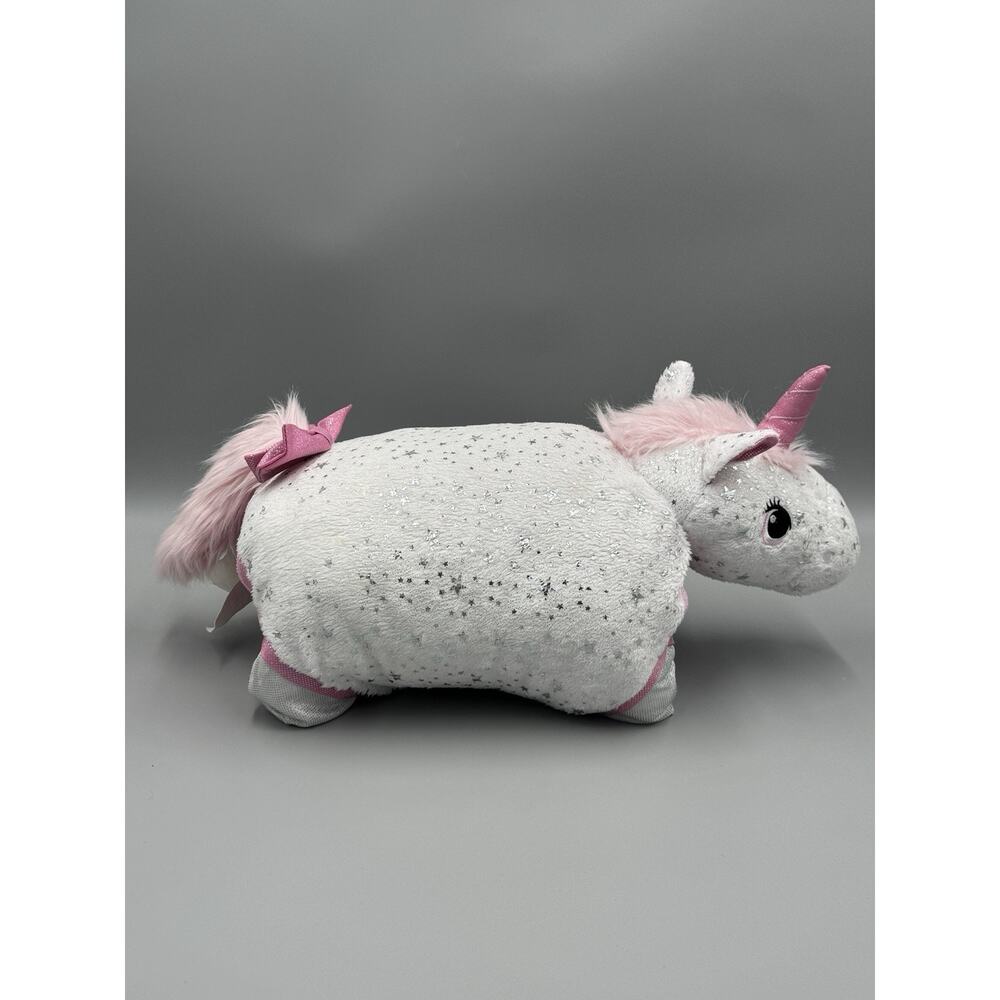 Unicorn Pillow Pets White with Pink Mane and Horn Plush 12” Stuffed Animal